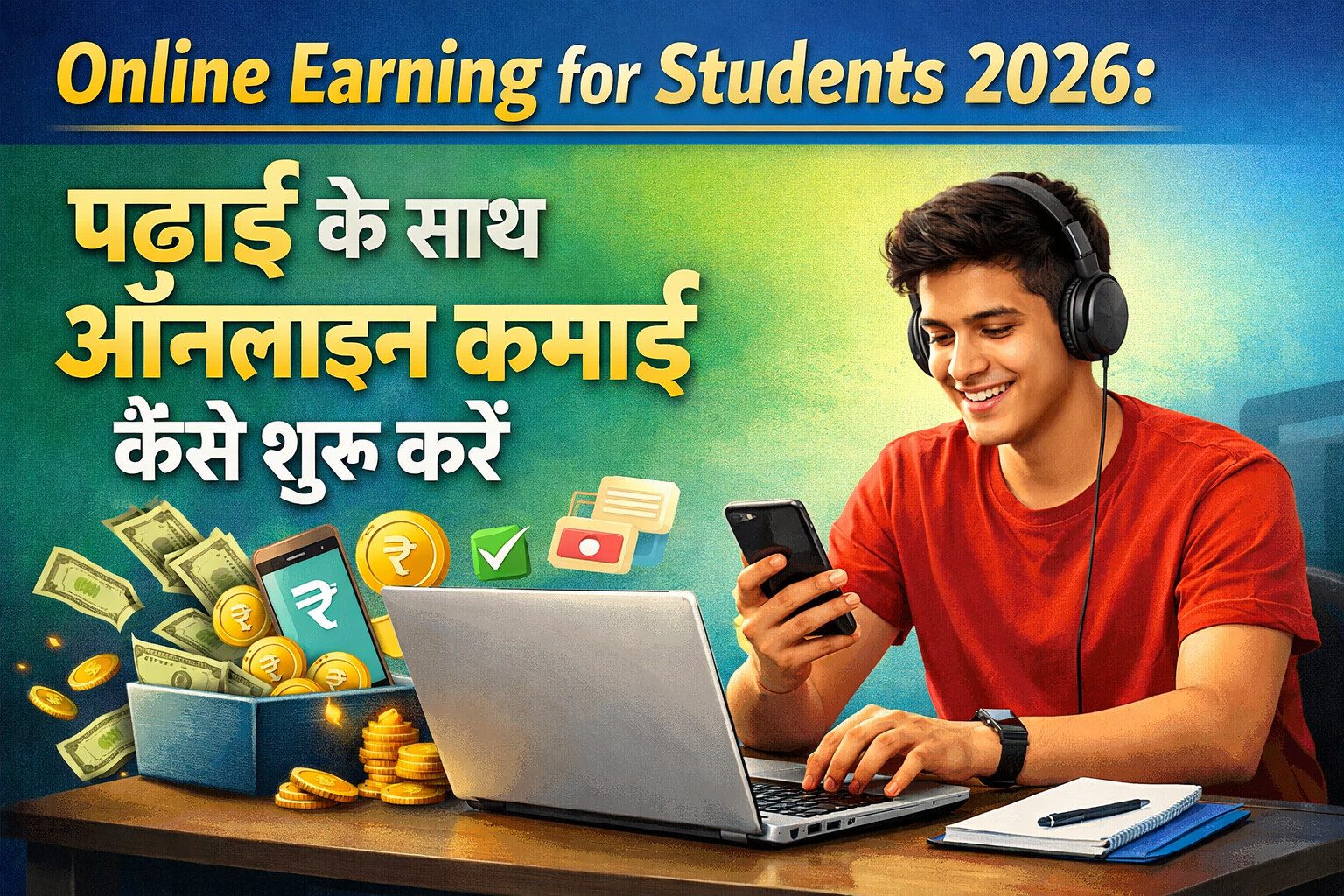 Online Earning for Students 2026: पढ़ाई के साथ ऑनलाइन कमाई कैसे शुरू करें Student के लिए Online Earning