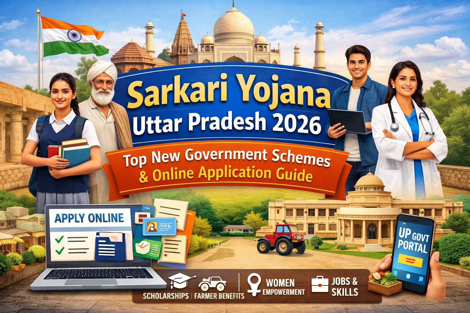 Sarkari Yojana Uttar Pradesh 2026 – Top New Government Schemes and Online Application Guide